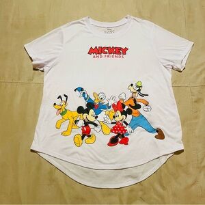 Disney Mickey & Minnie Mouse Goofy Pluto Kids 2X Short Sleeve Droptail T Shirt